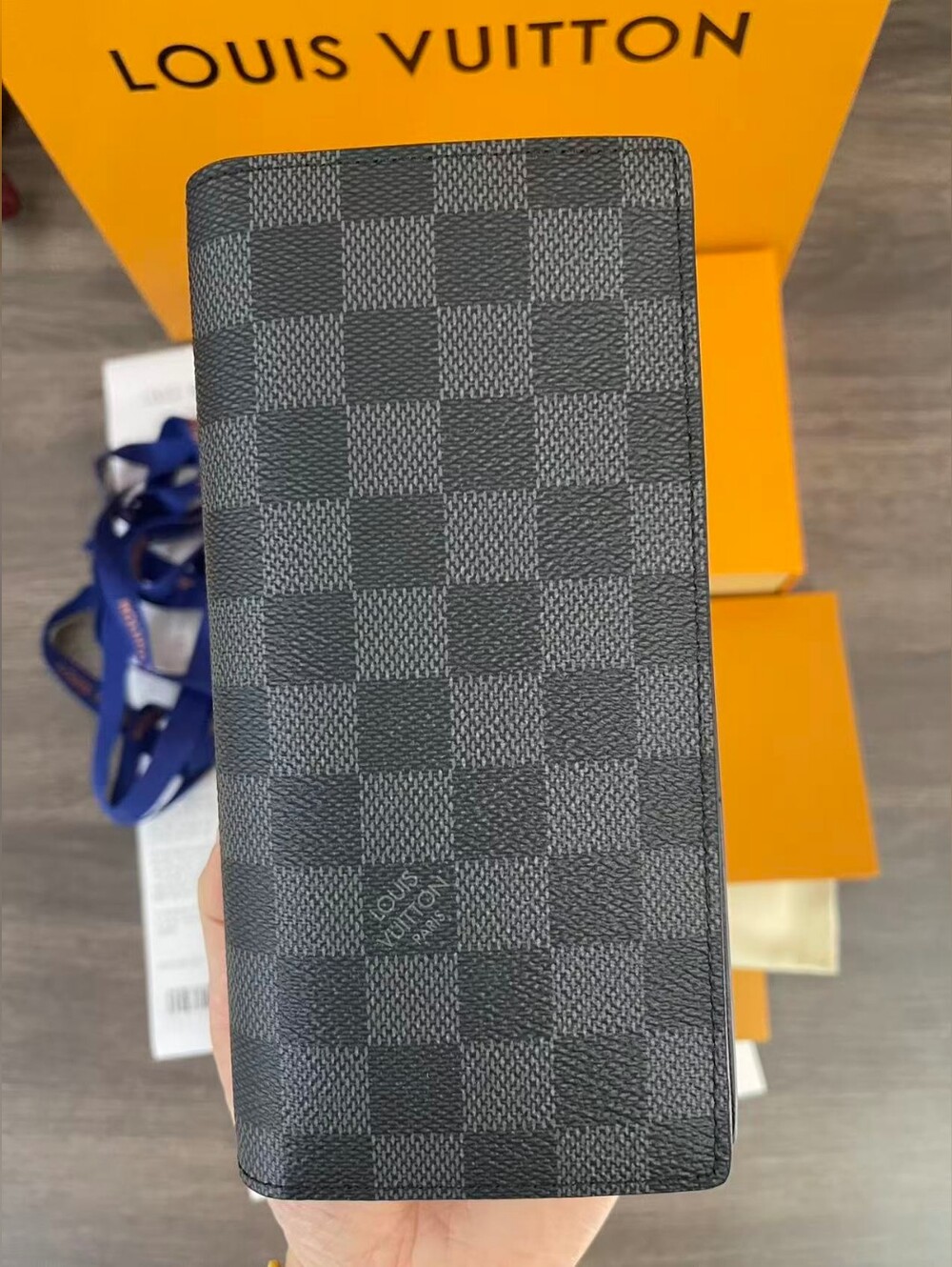 Louis Vuitton Brazza Wallet Damier Graphite Long Bi‑fold Wallet